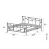 Kovová postel NORA (Povrchová úprava strieborná RAL 9006, Rozmer ložnej plochy 80 x 200 cm)