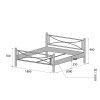 Kovová postel STELA (Povrchová úprava strieborná RAL 9006, Rozmer ložnej plochy 80 x 200 cm)