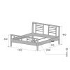 Kovová postel WIEN (Povrchová úprava strieborná RAL 9006, Rozmer ložnej plochy 80 x 200 cm)