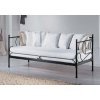 Kovový otoman AMÁLIE (Povrchová úprava strieborná RAL 9006, Rozmer ložnej plochy 90 x 200 cm)