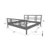 Kovová postel CROSS (Povrchová úprava strieborná RAL 9006, Rozmer ložnej plochy 80 x 200 cm)