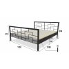 Kovová postel MAZE (Povrchová úprava strieborná RAL 9006, Rozmer ložnej plochy 180 x 200 cm)