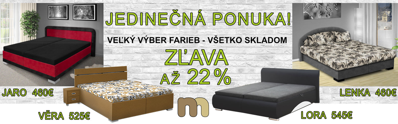 Jedinečná ponuka manželských postelí so zľavou