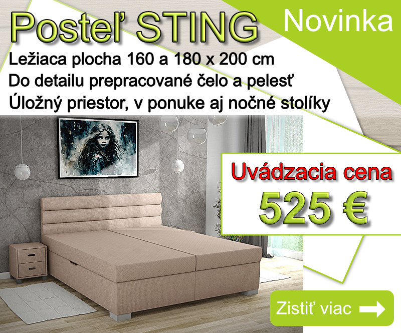 NOVINKA-Postel STING za zavádzajúcu cenu