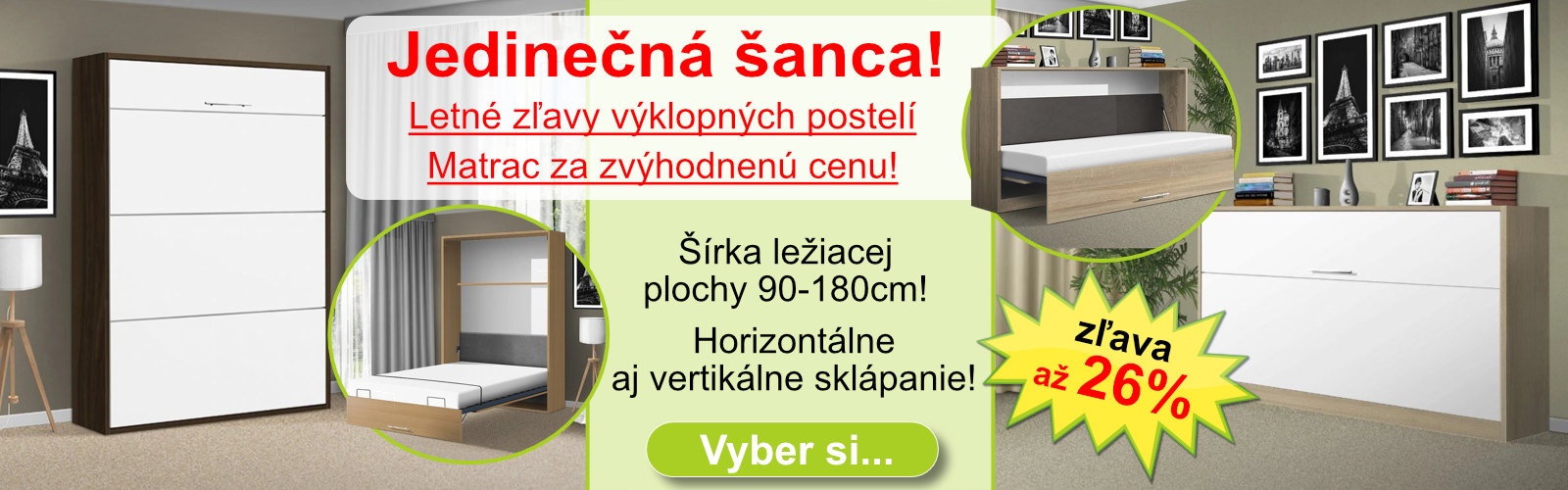 Letný výpredaj sklápacích postelí