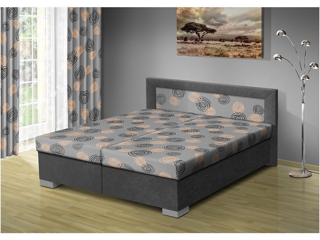 Manželská posteľ s úložným priestorom 170x200 cm sivá