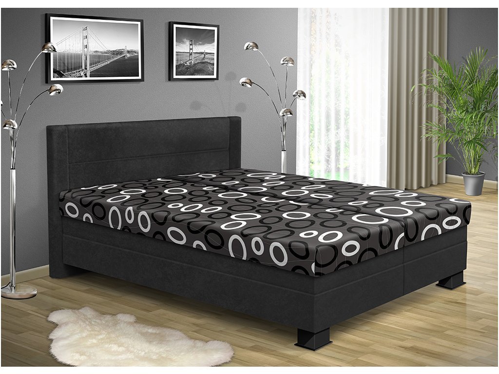 Čalúnená posteľ s úložným priestorom ALICE 180x200 cm čierná