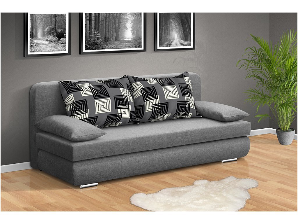 Rozkladacia pohovka s úložným priestorom na každodenné spanie Andy sivá 160 cm