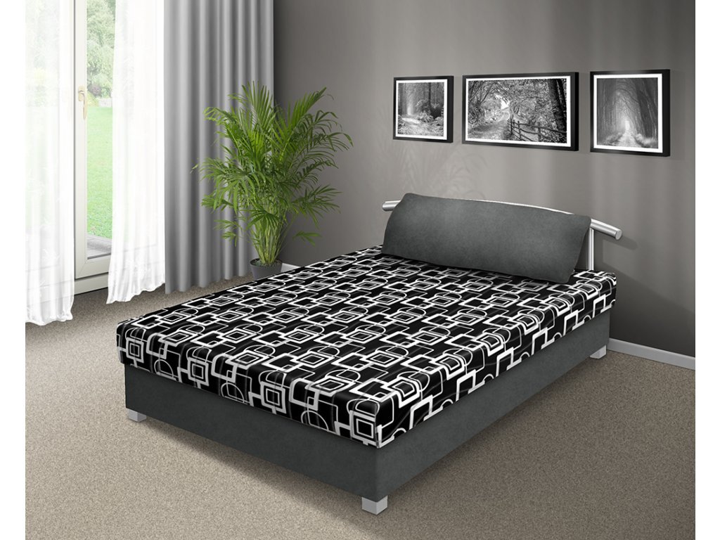 Čalúnená posteľ s úložným priestorom Zita 160x200 cm sivá