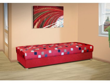 Kvalitná čalúnená váľanda s úložným priestorom Belinda 90x200 cm červená