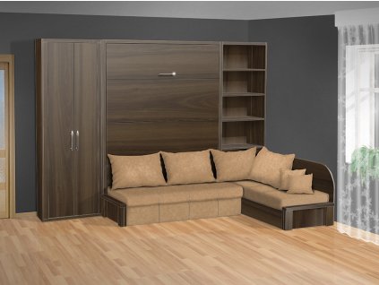 VS 3075+80 P SOFA OŘECH BÉŽOVÁ 66