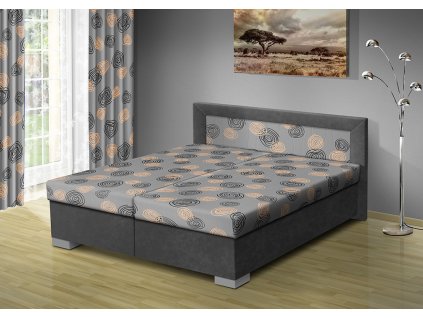 Manželská posteľ s úložným priestorom 180x200 cm sivá