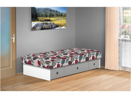 Kvalitná posteľ s úložným priestorom Iveta 80x200 cm bordó