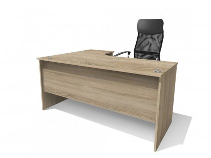 Elegantný rohový kancelársky stôl Alfa 87 pravý  160 x 120 cm dub sonoma svetlý