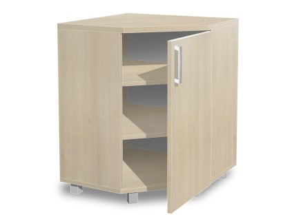 Elegantná kúpeľňová skrinka rohová s dvierkami K34 š. 62 cm agát