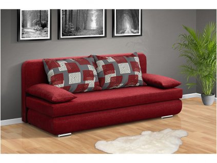 Rozkladacia pohovka s úložným priestorom na každodenné spanie Andy 140 cm červená