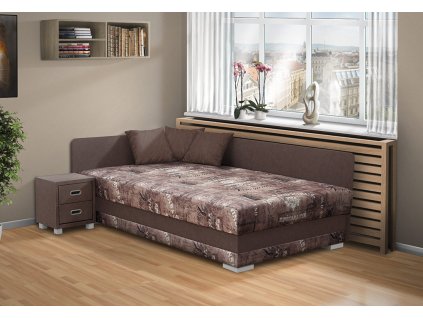 Čalúnená posteľ s úložným priestorom Robin 160x200 cm v hnedej farbe