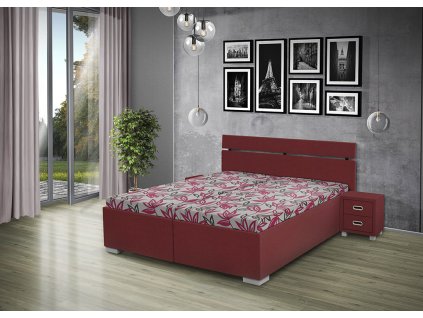 Manželská posteľ Lora s ležacou plochou 180x200cm v bordovej farbe čalúnenieLORA 2024 SC BORDO 59 MEGA13 VAR 6