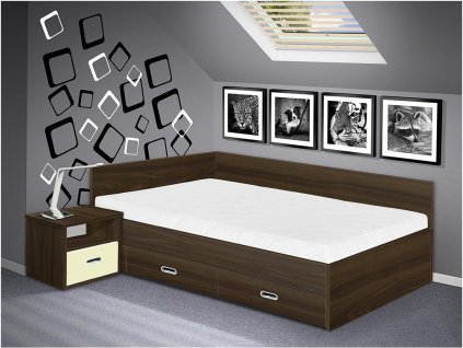 Moderná posteľ s úložným priestorom Renata 140x200 cm orech