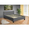 Moderná čalúnená posteľ s úložným priestorom a LED osvetlením Luna 140x200 cm sivá