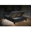 Moderná čalúnená posteľ s úložným priestorom a LED osvetlením Luna 160x200 cm