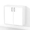 Závesná kúpeľňová skrinka s policou K1 š. 80 cm v dekore biela s bielymi dvierkami