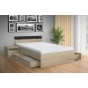 Moderná kvalitná drevená postel s úložným priestorom RAMI M 160x200 cm dub sonoma světlý