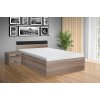 Moderná kvalitná manželská posteľ s úložným priestorem RAMI M 180x200 cm dub sonoma tmavý