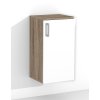 Závesná kúpeľňová skrinka s policou a dvierkami K5 š. 40 cm v dekore dub sonoma tmavý a biely lesk