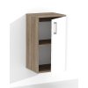 Závesná kúpeľňová skrinka s policou a dvierkami K5 š. 40 cm s otvorenými dvierkami
