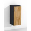 Závesná kúpeľňová skrinka s policou K6 š. 30 cm v dekore antracit s dvierkami dub wotan