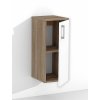 Závesná kúpeľňová skrinka s policou a dvierkami K6 š. 30 cm s otvorenými dvierkami