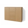 Kancelárska komoda so zásuvkami a policami Alfa 5 š. 120 cm buk