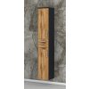 Vysoká kúpeľňová skrinka so zásuvkami a dvierkami K14 š. 30 cm v dekore antracit s dvierkami dub wotan