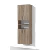 Vysoká kúpeľňová skrinka so zásuvkami a dvierkami K14 š. 30 cm v dekore dub sonoma