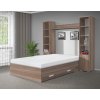 Moderná posteľ s úložným priestorem 160x200 cm dub sonoma tmavý