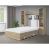 Moderná posteľ s úložným priestorem 160x200 cm dub sonoma svetlý