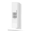 Vysoká kúpeľňová skrinka s košom na bielizeň a dvierkami K17 š. 40 cm v dekore biela s lesklými dvierkami