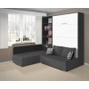 Sklápacia posteľ s pohovkou VS 21075 160x200 cm antracit biela