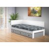 Kvalitná posteľ s úložným priestorom a s čelami Iveta 90x200 cm biela sivá ľavá