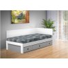 Kvalitná posteľ s úložným priestorom a s čelami Iveta 90x200 cm biela sivá