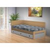 Kvalitná posteľ s úložným priestorom a s čelami Iveta 90x200 cm buk sivá ľavá