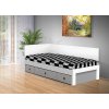 Kvalitná posteľ s úložným priestorom a s čelami Iveta 90x200 cm biela čiernobiela ľavá