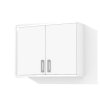 Horná kúpeľňová skrinka K37 o šírke 80 cm v dekore biela s lesklými dvierkami