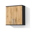 Horná kúpeľňová skrinka K38 o šírke 60 cm v dekore antracit s dvierkami dub wotan