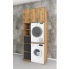 Vysoká kúpeľňová skrinka na práčku a sušičku K47 v dekore dub wotan