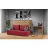 Sklápacia posteľ s pohovkou VS 1056 o rozmere 200x90 cm orech lyon, červená pohovka