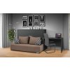 Sklápacia posteľ s pohovkou VS 1056 o rozmere 200x90 cm antracit, hnedá pohovka