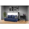 Sklápacia posteľ s pohovkou VS 1056 o rozmere 200x90 cm antracit/biele dvere, modrá pohovka