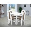 Jedálenský set pre 4 osoby so stolom 80x80 cm a stoličkami v dekore bielá/cappuccino